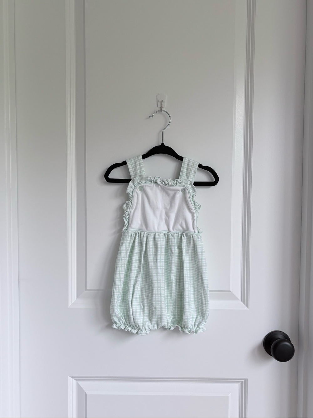 Baby Loren Pima Cotton Mint Green Gingham Sunsuit Bubble